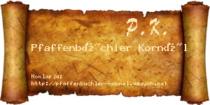 Pfaffenbüchler Kornél névjegykártya