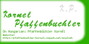 kornel pfaffenbuchler business card